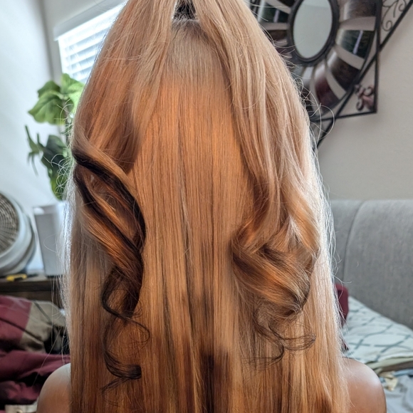 BLONDE REVERSE OMBRE HUMAN LACE FRONT WIG - Picture 2 of 5
